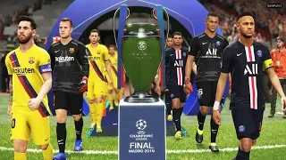 PSG vs Barcelona - Final UEFA Champions League UCL - Neymar vs Messi - PES 2019