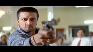 Sudeep Hits Bank Security Guard | Rakshitha | Hubli Kannada Movie | Best Scene of Kiccha Sudeep