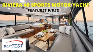Riviera 46 Sports Motor Yacht (2023) Features Video by BoatTEST