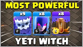 TH12 Yeti Witch Attack Strategy With Earthquake Spell | Most Powerful Th12 Attack in Coc