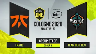 CS:GO - Fnatic vs. Team Heretics [Mirage] Map 3 - ESL One Cologne 2020 - Group B - EU