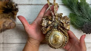 Juguete navideño antiguo. Hecho a mano. Винтажная новогодняя игрушка. Ручная работа.