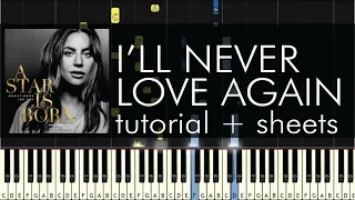 A Star Is Born - I'll Never Love Again - Piano Tutorial - Synthesia