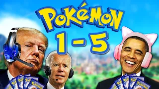 US Presidents Open Pokemon Cards 1-5
