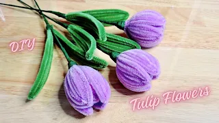 DIY | How to Make Tulip Flowers with Pipe Cleaners - Easy Craft Tutorial