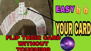 Turn their card over without touching||easy card tricks||card tricks for beginners||