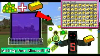 SIMPLE 1.19 GOLD AND XP FARM TUTORIAL in Minecraft PE (MCPE/Xbox/PS4/Switch/Windows10)#minecraft