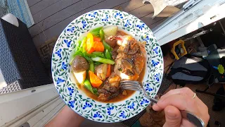 Pan-Seared Chicken Breasts with Pan Sauce and Spring Vegetables; Kenji's Cooking Show