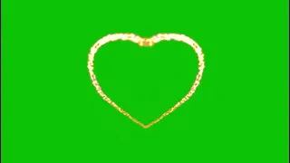 3D Gold Particles Heart Design Animation Effect in Green Screen video | 4k green screen tv