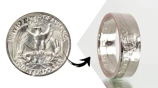 Making a US Quarter coin ring 🇺🇸
