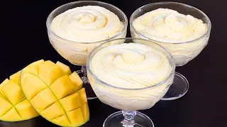 Mango mousse dessert in 5 minutes! My family loves this unbaked mango mousse!