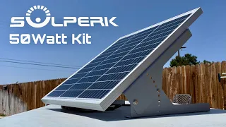 The Solperk 50Watt Solar Panel Kit is a Great Beginner System to charge all types of batteries