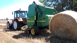 ☆Prasowanie słomy 2016☆ Renault 106-54 & john deere 590