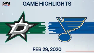 NHL Highlights | Stars vs. Blues - Feb. 29, 2020