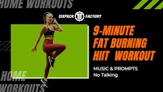9-Minute HIIT Workout With Hip Hop Workout Music (No Talking. Prompts Only) - SixPackFactory