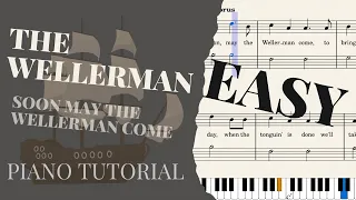 THE WELLERMAN EASY PIANO TUTORIAL - Soon May the Wellerman Come FREE SHEET MUSIC WITH LYRICS