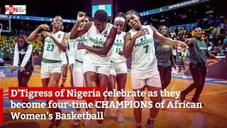 D'Tigress of Nigeria celebrate as they become four-time CHAMPIONS of African Women's Basketball