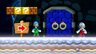 New Super Mario Bros. U Deluxe - World 4 Frosted Glacier - Full Walkthrough - 2 Player Co-Op Part 2