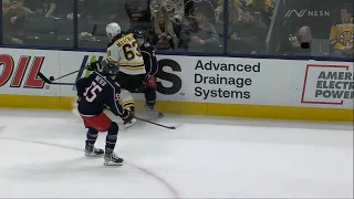 Brad Marchand hits Andrew Peeke, DeBrusk scores 4/4/22