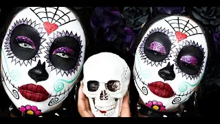 DIA DE LOS MUERTOS / SUGAR SKULL HALLOWEEN MAKEUP TUTORIAL | Melly Sanchez