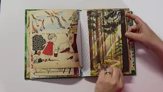 50 page junk journal flip through created from a vintage Wonder Book with ephemera and much more.