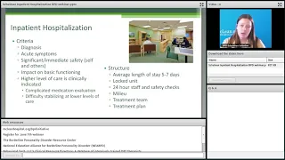 Inpatient Hospitalizations: Providing a Crash Course in Treatment for Borderline Personality Disorde