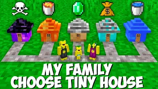What tiny HOUSE WILL MY FAMILY CHOOSE in Minecraft ? SECRET MINI HOUSE !