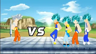 Stickman Warriors Fight - Goku Ultra Instinct vs Vegito, Gogeta, Goku SSJ Blue, Vegeta SSJ Blue