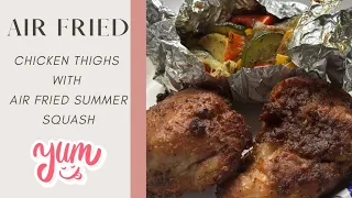 Living In A Minivan: Air Fried Chicken & Air Fried Summer Squash - Dinner In A Minivan #abiyahbina