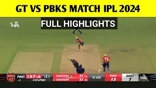 gt vs pbks 2024 highlights | pbks vs gt highlights | gujrat vs punjab highlights |