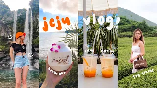 korea vlog 🍊 3 days on jeju island (waterfalls, beach bar, green tea fields, island cafe hopping)