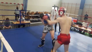 Karol Mamerski vs Jakub Haś MP low kick (ćwierćfinał  -67kg junior starszy)