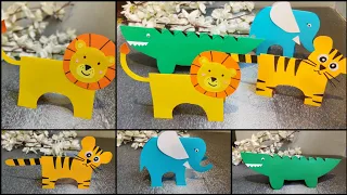 3D PAPER WILD ANIMALS | KIDS CRAFTS | QUARANTINE CRAFT IDEAS | LION | TIGER | ELEPHANT | CROCODILE