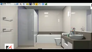 Sketchup Interior Design (BATHROOM) & Render + Material (Basic Advance Level)  | (Rk Studio)