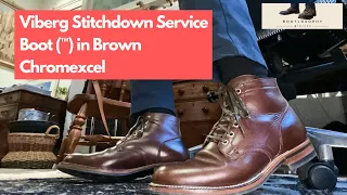 Viberg Stitchdown Service Boot(™) in Classic Brown Chromexcel