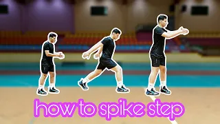 how to step spike volleyball