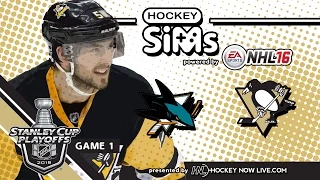 Sharks vs Penguins: Game 1 (NHL 16 Hockey Sims)