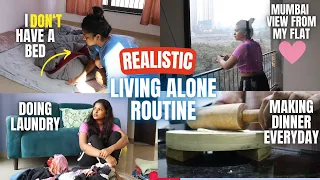 *Realistic* LIVING ALONE Routine in MUMBAI | cooking, grocery shopping, laundry day | Shalini Mandal