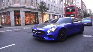 BLUE Arab Mercedes-Benz AMG GTS Driving In London