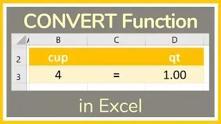How to Use the CONVERT Function in Excel - Tutorial