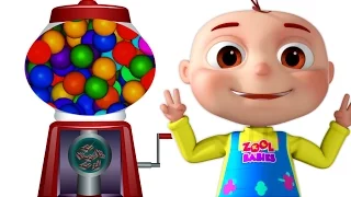 Five Little Babies Using Ball Machine | Learn Colors In English | Nursery Rhymes & Kids Songs