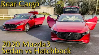 Rear Cargo Comparison | 2020 Mazda3 Sedan vs Mazda3 Hatchback with Jonathan Sewell Sells