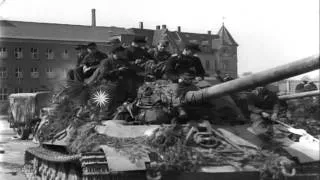 German soldiers of 512th Heavy Tank Destroyer Battalion surrender, piling up arms...HD Stock Footage