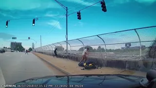 Incredible footage of motorcycle crash in downtown Atlanta