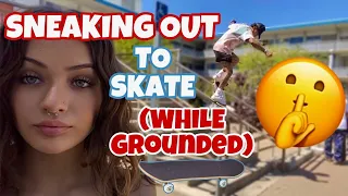 SNEAKING OUT TO SKATE WHILE GROUNDED!! (COPS CAME)
