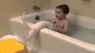 NEW KITTY FALLS INTO BATHTUB WITH BABY!