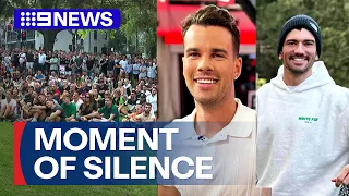 Moment of silence for Mardi Gras in tribute for allegedly murdered couple | 9 News Australia