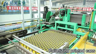 Palletizing printed aluminum cans