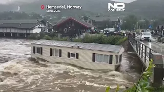 Unwetter in Norwegen: Häuser werden weggespült