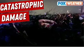 Total Destruction In Barnsdall, OK, From Deadly Tornado As Search And Rescue Efforts Ongoing